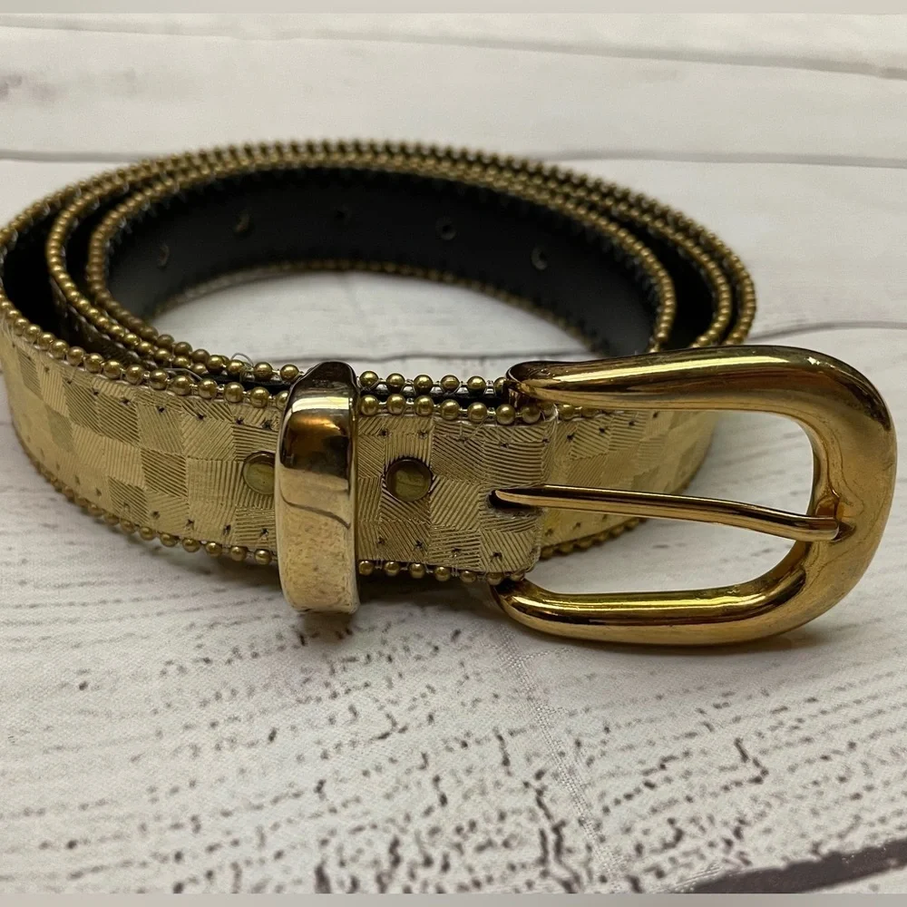 Gold 80s Elite Fresno Checkered Belt